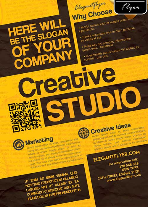 Creative Studio V1 Flyer PSD Template + Facebook Cover
