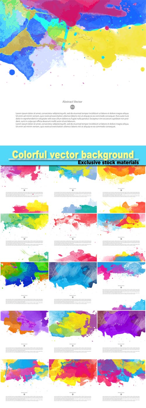 Bright colorful vector watercolor background