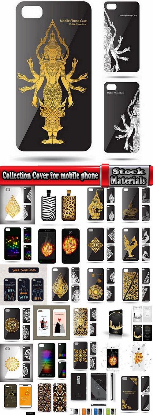 Collection Cover for mobile phone case bag a tablet a vector image 25 EPS
