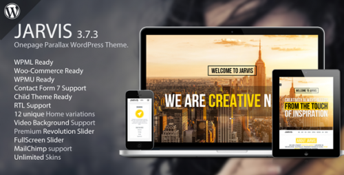 NULLED Jarvis v3.7.3 - Onepage Parallax WordPress Theme graphic