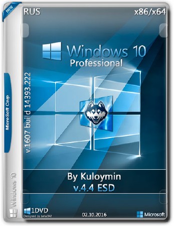 Windows 10 Pro x86/x64 1607 Build 14393.222 by Kuloymin v.4.4 ESD (RUS/2016)