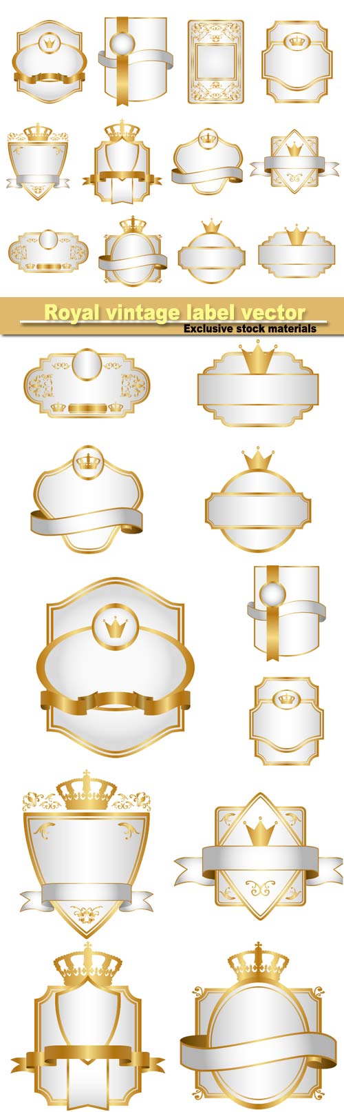 Royal vintage label vector set