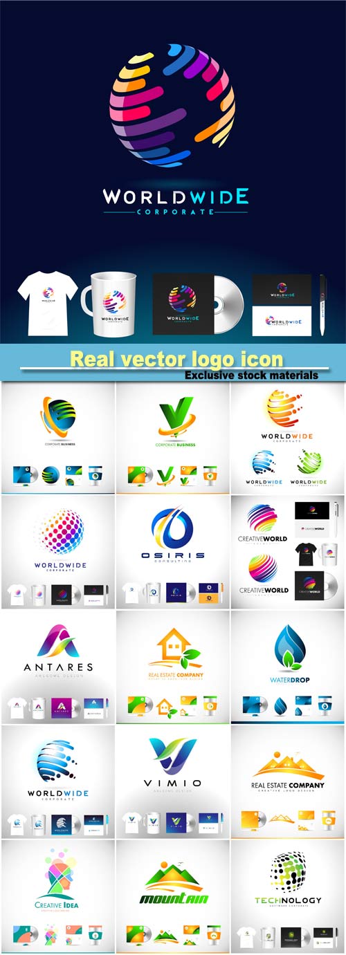 Real vector logo icon, design template corporate identity