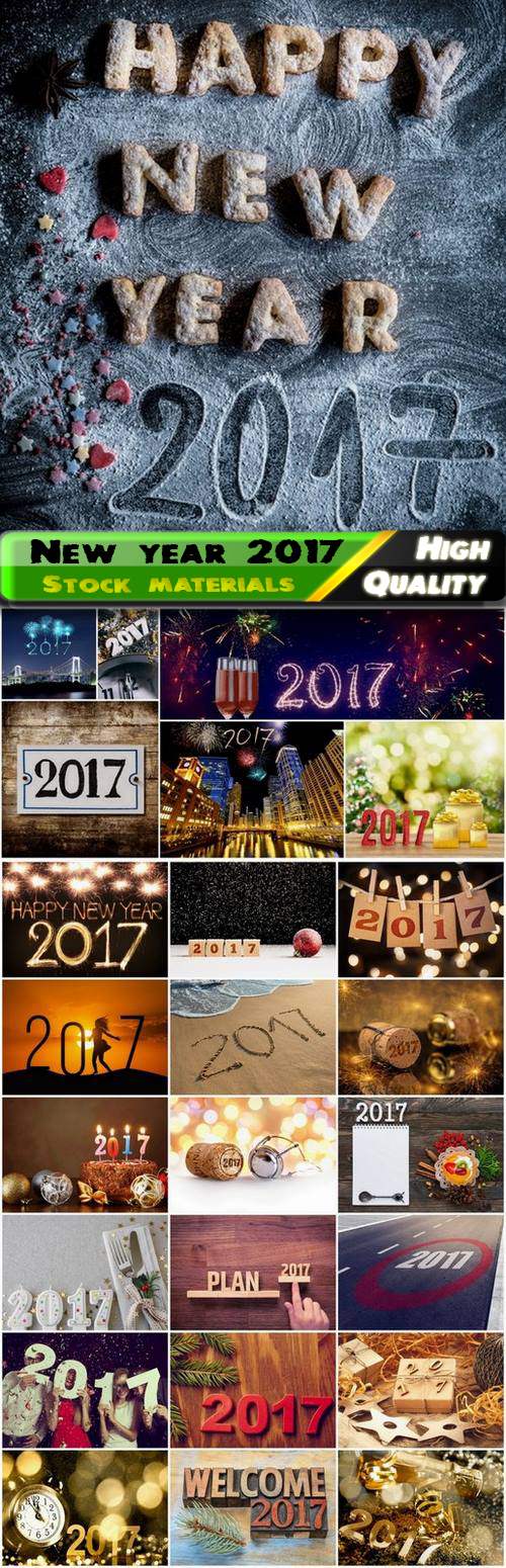 Holiday new year background with 2017 signs and symbol - 25 HQ Jpg