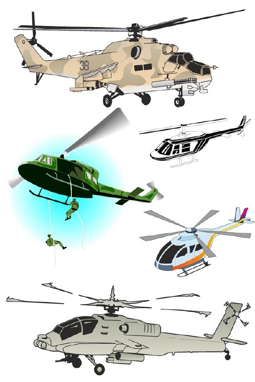 Авиация: Вертолет (подборка векторных отрисовок)