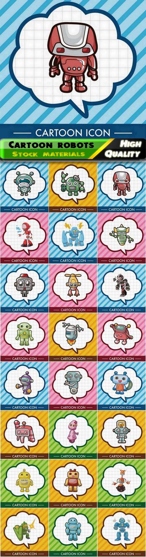 Illustration of funny toy futuristic technological robot icon - 25 Eps