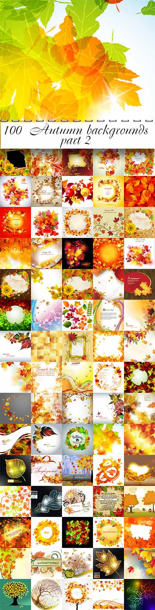 100  Autumn vector backgrounds part 2