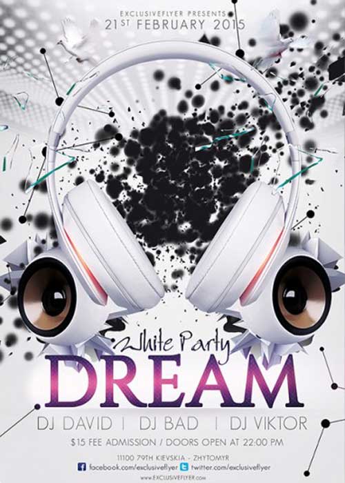 White Party Dream PSD V4 Premium Flyer Template