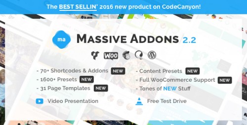 Download Nulled Massive Addons for Visual Composer v2.2 - WordPress Plugin product photo