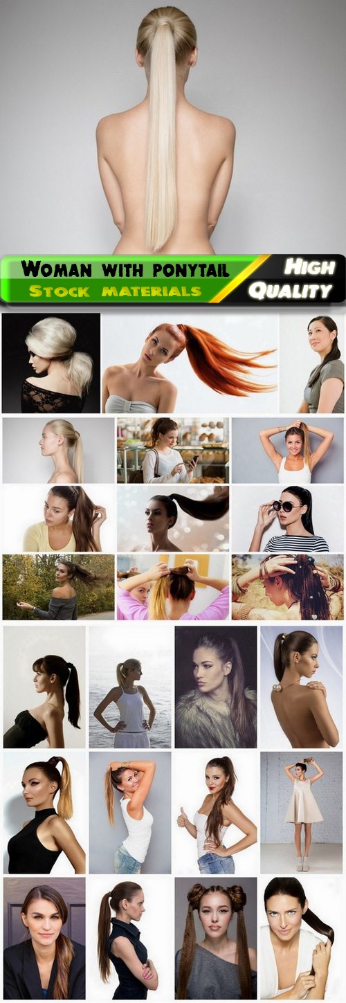 Cute woman and stylish girl hairstyle with ponytail 25 HQ Jpg