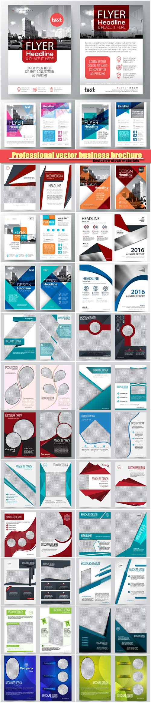Professional vector business brochure annual report cover, flyer poster des ...
